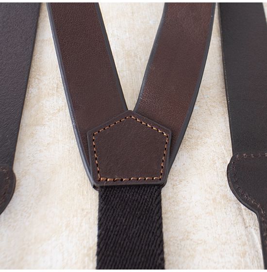 MAXIMUM Heavy Duty Work Leather Suspenders, Brown