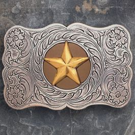 Antiqued Buckle With Gold Star