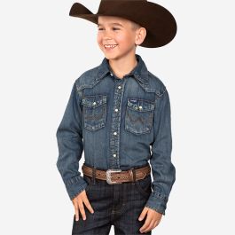 Wrangler Boys' Antique Denim Shirt