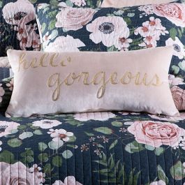 Country Grace Navy and Dusty Pink Vintage Floral Quilt Set