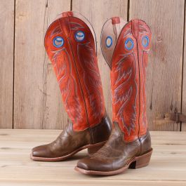 Tony Lama® Men's Wood Brown/Red Colburn Buckaroo Western Boots