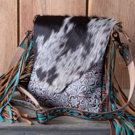 MYRA Concealed Carry Cowhide with Turquoise Acid Wash, Brown & Turquoise online Fringe