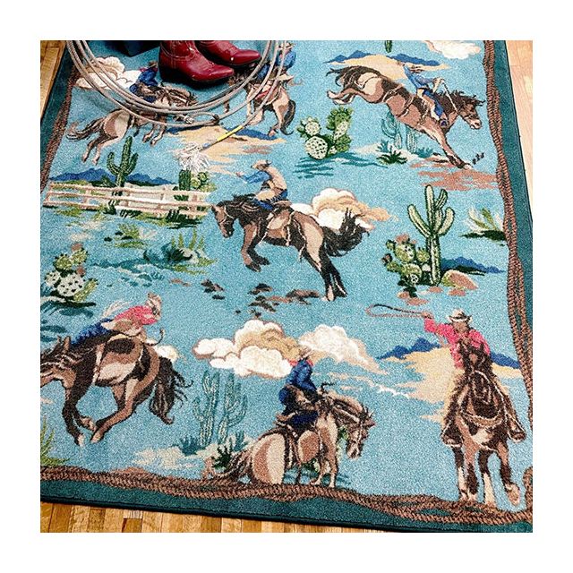 Retro Cowboy Rug-Black