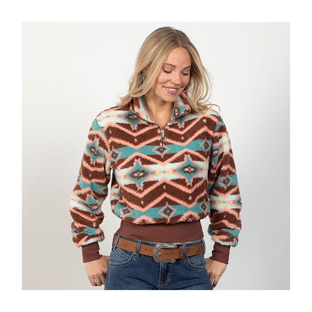 Rock & Roll Denim Women's Range Long Sleeve Aztec Print Sweater