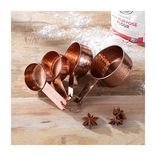 Hammered Copper Measuring Cup Set