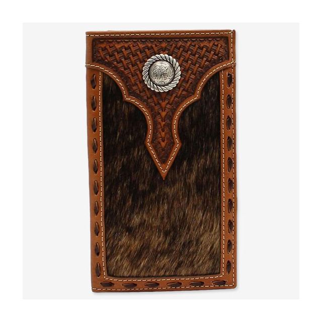 Ariat Chocolate Brown Tooled Inlay Rodeo Wallet